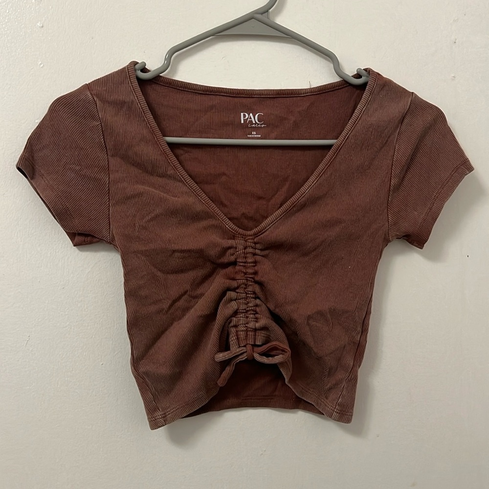 PacSun Cinched V-Neck Crop Top